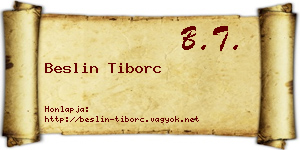 Beslin Tiborc névjegykártya